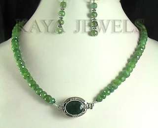 210Cts NATURAL EMERALD 8mm  5mm NECKLACE DESIGNER CLASP  