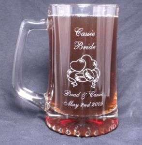 Custom Engraved 15 oz Personalized Glass Beer Mugs  