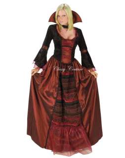 Medieval Regal Vampire Queen Halloween Devil Costume  Sz M/L 12,14,16 