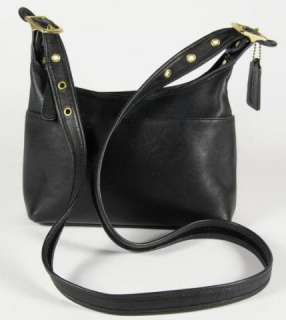 Coach Black Leather Cross Body Messenger Soho Shoulder Handbag Purse 