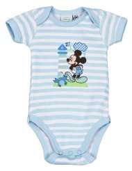 Disney vE17969 Micky Maus Babybody, blau weiss gestreift
