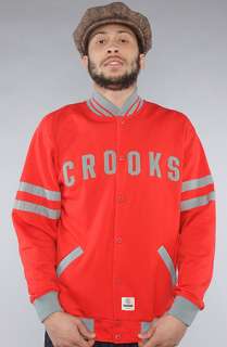 Crooks and Castles The Barbwired BBall Jacket in True Red  Karmaloop 