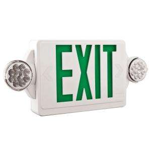 Lithonia Lighting LED White Exit Sign with Green Stencil and LED 