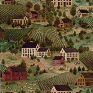 The Wallpaper Company 8 in x 10 in Green Folk Country Scenic Wallpaper 