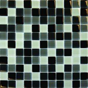 MS International 1 In. x 1 In. Black Blend Glass Mosaic Floor & Wall 