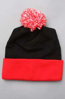 Elusive Script Pom Beanie in Red  Karmaloop   Global Concrete 