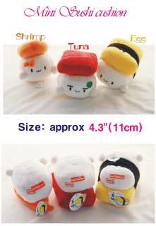 so cute mini sushi cushion suctioncup plush toys pillow  