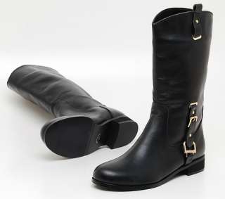 Womens Natural Leather Half Riding Boots 2 Color  
