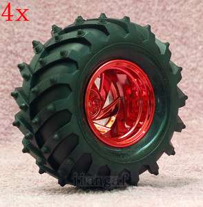 4x RC 1/10 Monster Bigfoot Car Truck Wheel,Tyre TIRE Red 7Y8  
