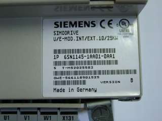 Siemens Simodrive 611 U/E INT/EXT 10/25kW 6SN1145 1AA01 0AA1Version B 