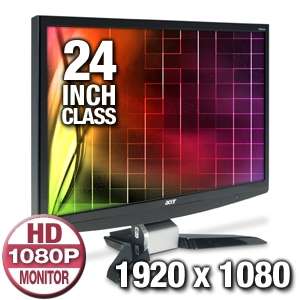 Acer P244WBD 24 Widescreen Monitor   1080p, 1920x1080, 2ms, 200001 