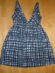 NEW OLD NAVY blue white faded dress perfect fit L XL  