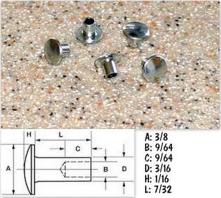 Semi Tubular Rivets 3/16 Steel ~ x100pc  