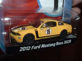 2012 Ford Mustang Boss 302R Yellow GreenLight Road Racers 810166014687 