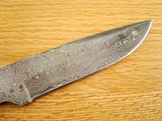   Damascus Knife Blank Knifemaking Rain Drop Finger Groove (25 13 B125