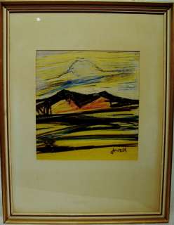 Ivan Jordell 1901 1961, expressive Landschaft, Wachskreide, um 1950 