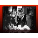 Kunstdruck Audrey Hepburn / Bild 100x70cm / Leinwandbild fertig auf 