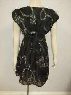 NWT $106 Delicia lace tie Floral LBD black dress S M L  
