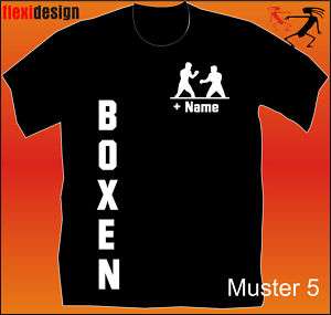 Boxer T Shirt + Name Boxhandschuhe Boxer Muster 5  