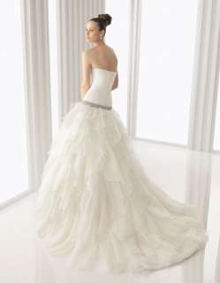 2012 New strapless Court Layered Organza Beaded Bridal dresses Wedding 