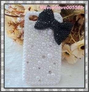  Cute 3D Bow Bling Crystal Pearl Case Cover For APPLE 