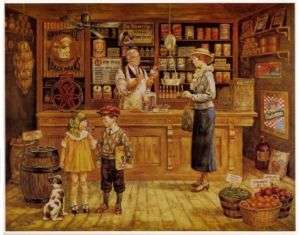THE GENERAL STORE Nostalgic Art by Lee Dubin 10x8 In.  