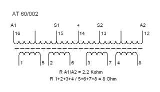 Ausgangsübertrager AT6002 für 2x 6P3C E Ultralinear PP  