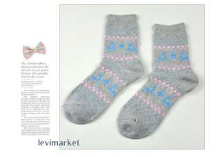 2011 Christmas Reindeer Socks Winter Warm Womens Socks Wool Angora 