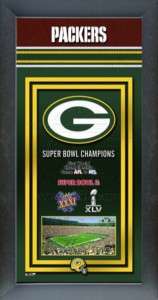 Green Bay Packers Framed Super Bowl Championship Banner  
