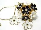  Disco Flower Crystal Ball Pendant Gold Chain Style Necklace Earrings