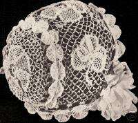 Vintage Shamrock Baby Cap Hat Bonnet Crochet Pattern 9d  