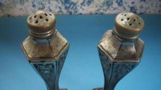 Vintage Wiedl Metal Salt & Pepper Shakers Ornate  