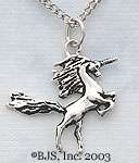 Majestic Unicorn Necklace, Sterling Silver, Unicorn Jewelry, Made in 