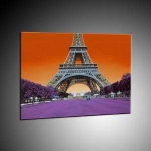 Kunstdruck Paris   Eiffelturm   Leinwanddruck in 120x165 cm  