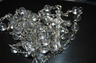   Clear Glass Bead BEAUTIFUL LOOK Baptism Communion Confirmation  