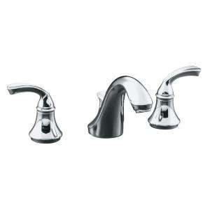 Widespread Lavatory Faucet With Traditional Lever Handles and Plastic 