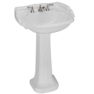 St. Thomas Creations Barrymore 27 Medium Pedestal Sink Basin in White 