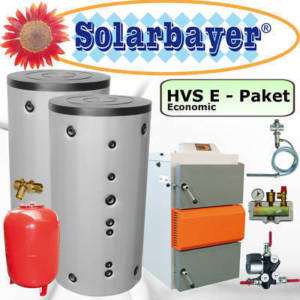 Vigas Holzkessel Solarbayer Holzvergaser Set 25/1 + 1x Speicher 