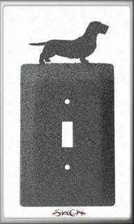 Wirehaired Dachshund Dog Metal Light Switch Cover  
