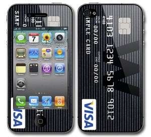 iPhone 4 Credit Card Decal Vinyl Sticker Skin VISA BLK  