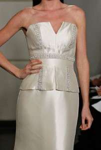   Mischka Leigh Silk Magnolia New Strapless Couture Wedding Dress Gown