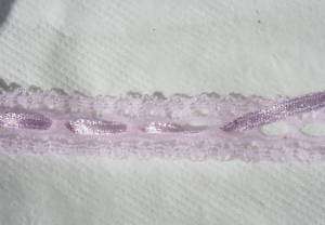 5yd BABY PINK victorian Insertion lace SATIN ribbon 5/8  