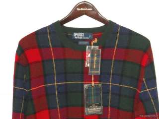 NWT $595 Polo Ralph Lauren Tartan Cashmere Sweater L  