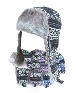 Winter Pattern Fur Trapper Aviator Hat (TH10001)  