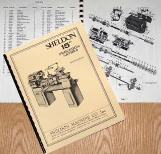 SHELDON 15 inch Precision Metal Lathe Parts Manual  