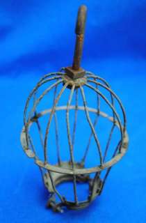   Antique Old Industrial Metal Lamp Light Safety Cage Part Task Trouble