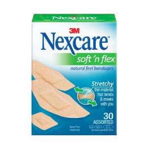 Nexcare Comfort Flexible Fabric Bandage, Latex Free, Assorted Sizes 