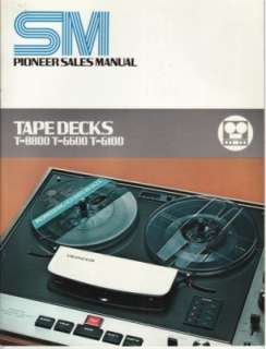 Pioneer Open Reel Catalog 1972 T 8800, T 6600, T 6100  
