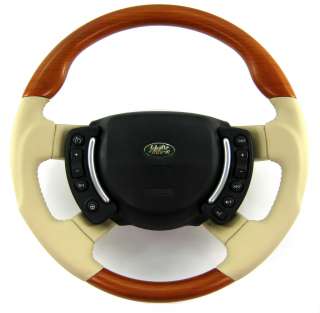   UK Ltd   Wooden Steering Wheel Cherry/Parchment Range Rover L322