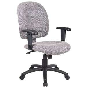   BOSS SMOKE FABRIC TASK CHAIR W/ ADJUSTABLE ARMS   Delivered Office